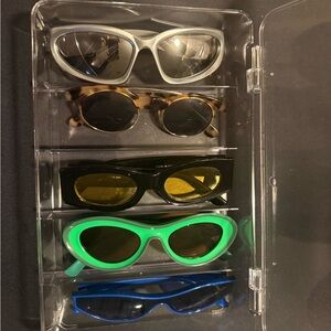 Stylish Kids Sunglasses Set - Silver, Brown, Black, Green, Blue
